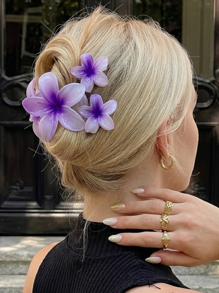 Flower Hair Clip Set Of 3